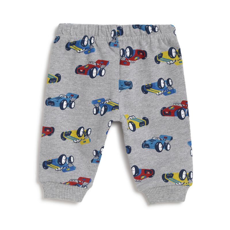 Boys Grey Printed French Terry Sweatpants image number null